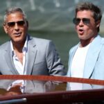 George Clooney and Brad Pitt at the Venice Film Festival for 'Wolfs.' Getty Images